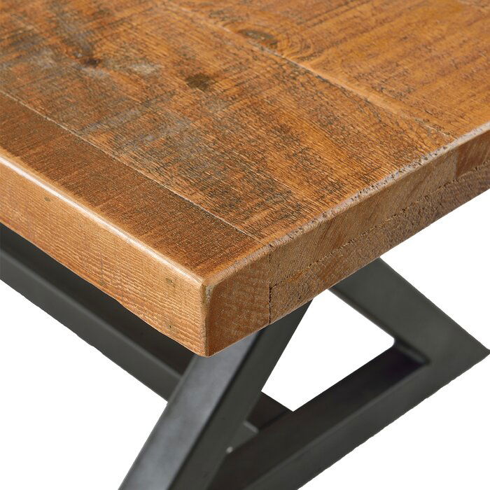 Solid Wooden & Iron Center Coffee Table for Home (Black) - Furnishiaa -  -